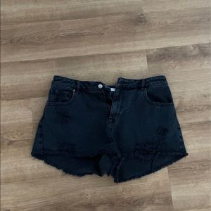 pacsun high rise festival black jean shorts